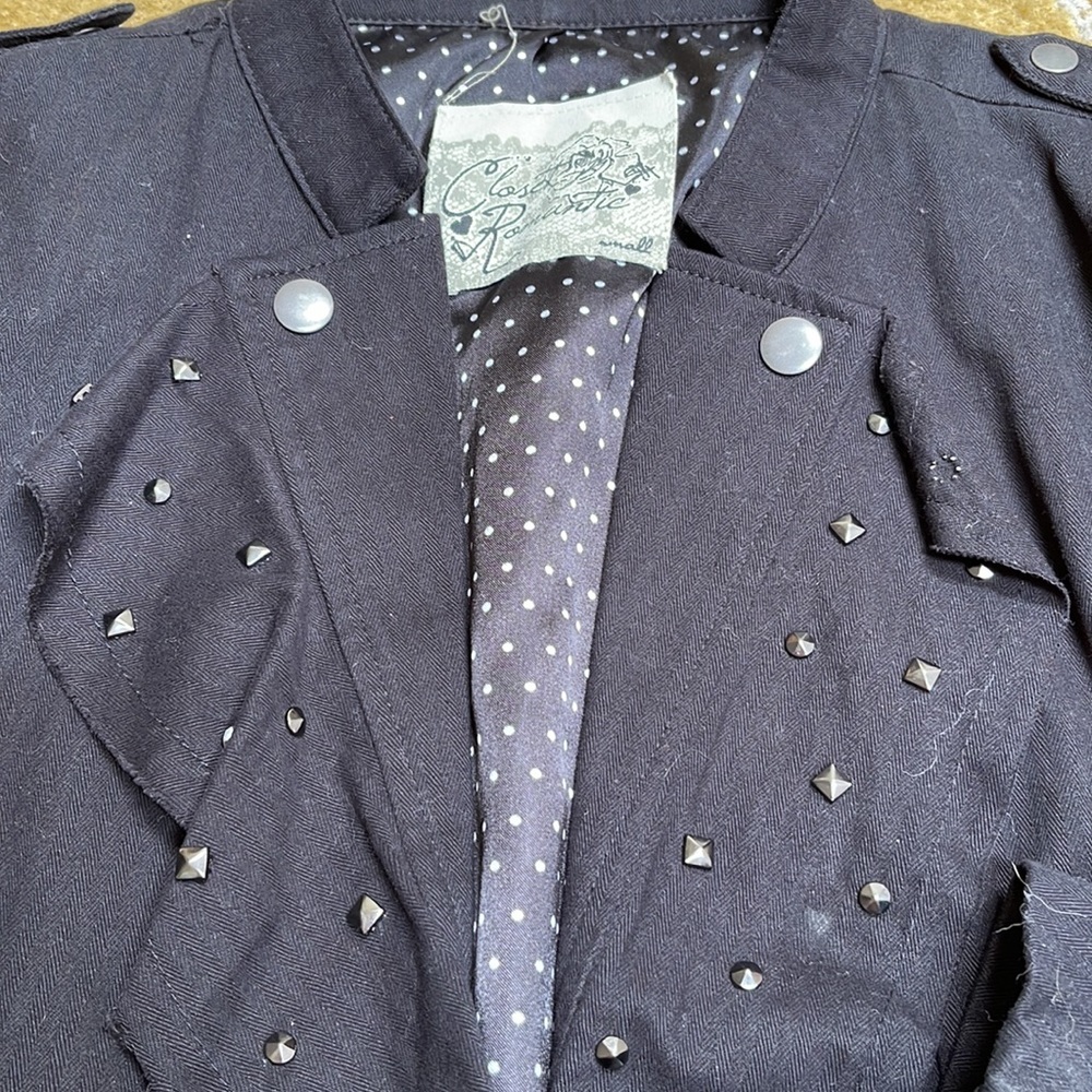 🎉2/$20🎉 Military Spin Black Jacket with Stud Accents S by Closet Romantic